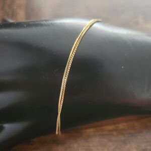 Dyadema 925 Sterling Silver gold plated large bracelet / anklet